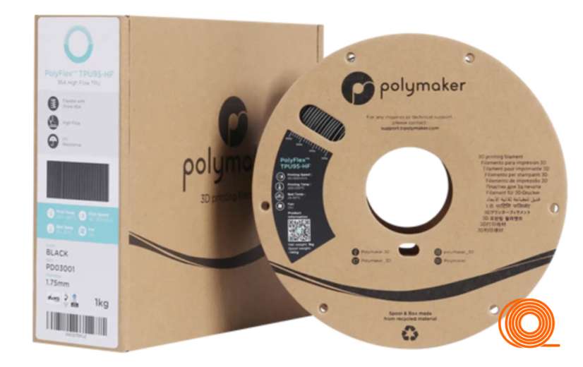 Filament Polymaker PolyFlex TPU-95A Vysokorychlostní Černá