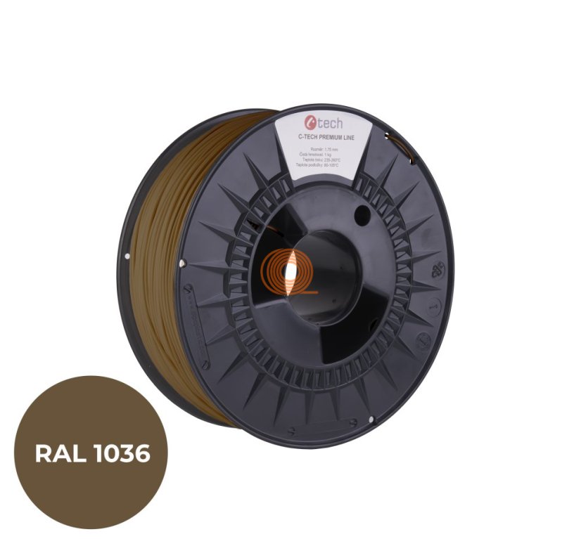 Filament C-TECH Premium Line PETG Perlgold [1,75mm, 1kg]