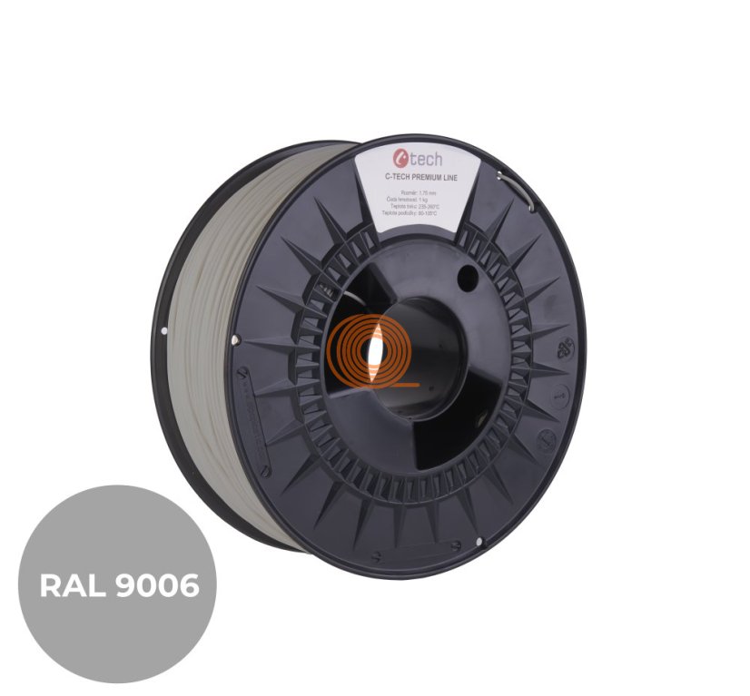 Filament C-TECH Premium Line PLA Bílý Hliník [1,75mm, 1kg]