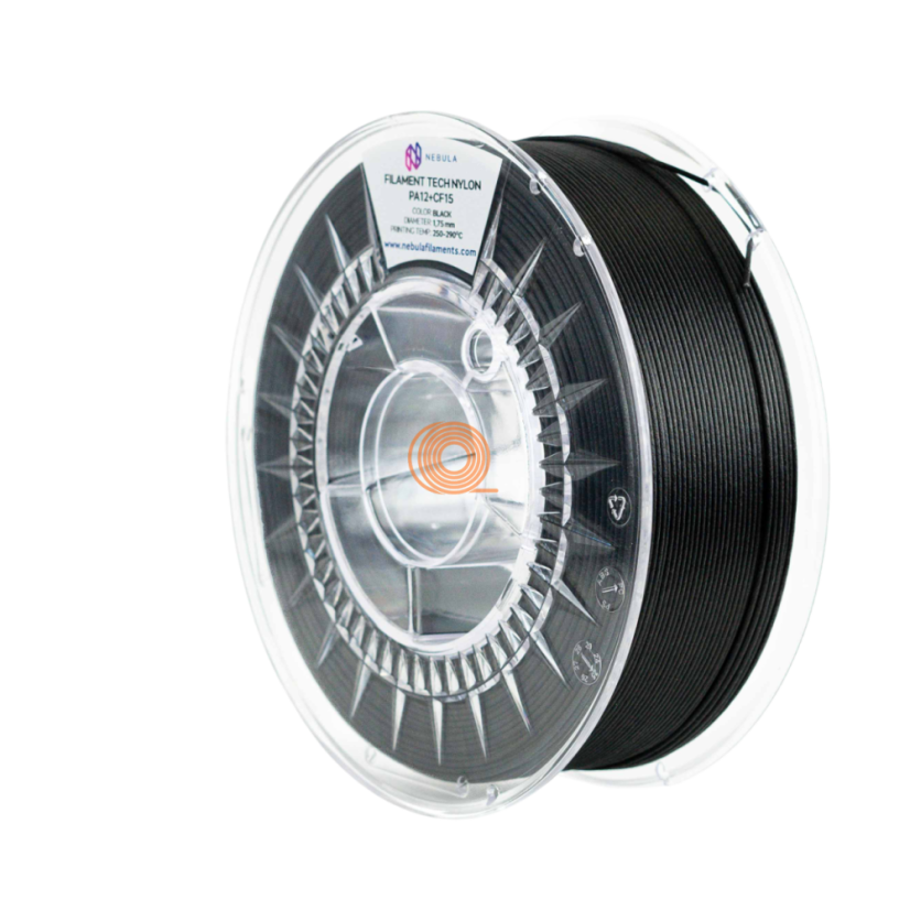 Filament Nebula NYLON PA12 + CF 15 Czarny [1,75mm, 800g]