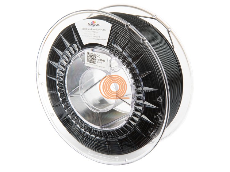 Filament Spectrum PET-G Premium Transparentní Černá [1,75mm, 1kg]