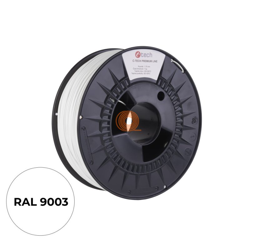 Filament C-TECH Premium Line ABS Traffic White [1,75mm, 1kg]