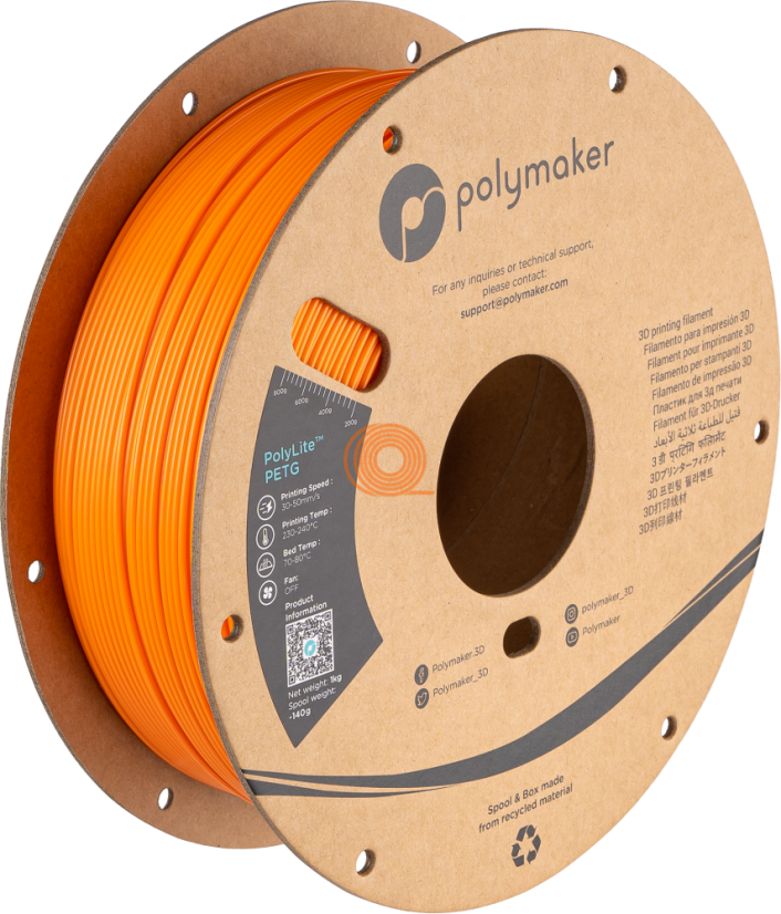 Filament Polymaker PolyLite PETG Oranžová [1,75mm, 1kg]