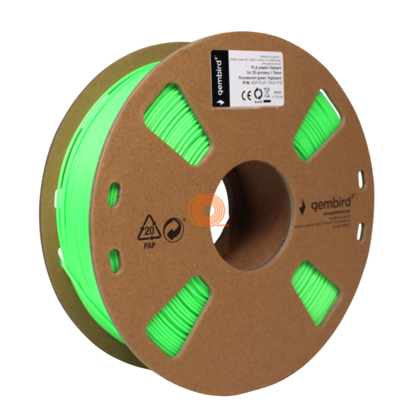 Filament Gembird PLA Fluorescencyjna Zieleń [1,75mm, 1kg]