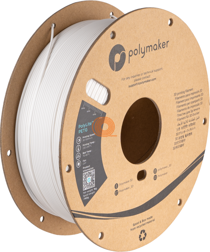 Filament Polymaker PolyLite PETG Biały [1,75mm, 1kg]