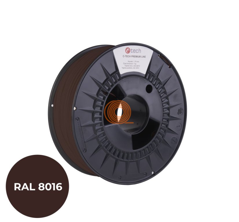Filament C-TECH Premium Line PETG Mahogany Brown [1,75mm, 1kg]
