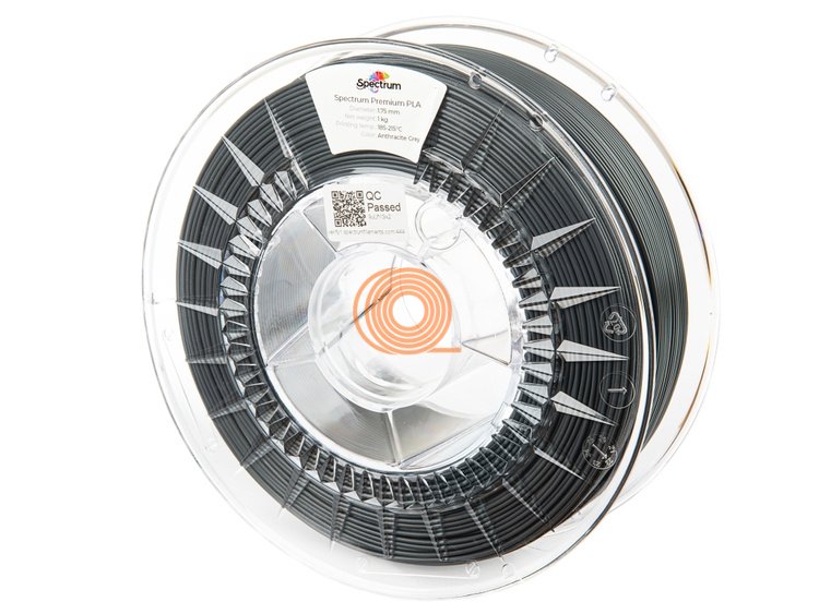 Filament Spectrum PLA Premium Antracitově Šedá [1,75mm, 1kg]