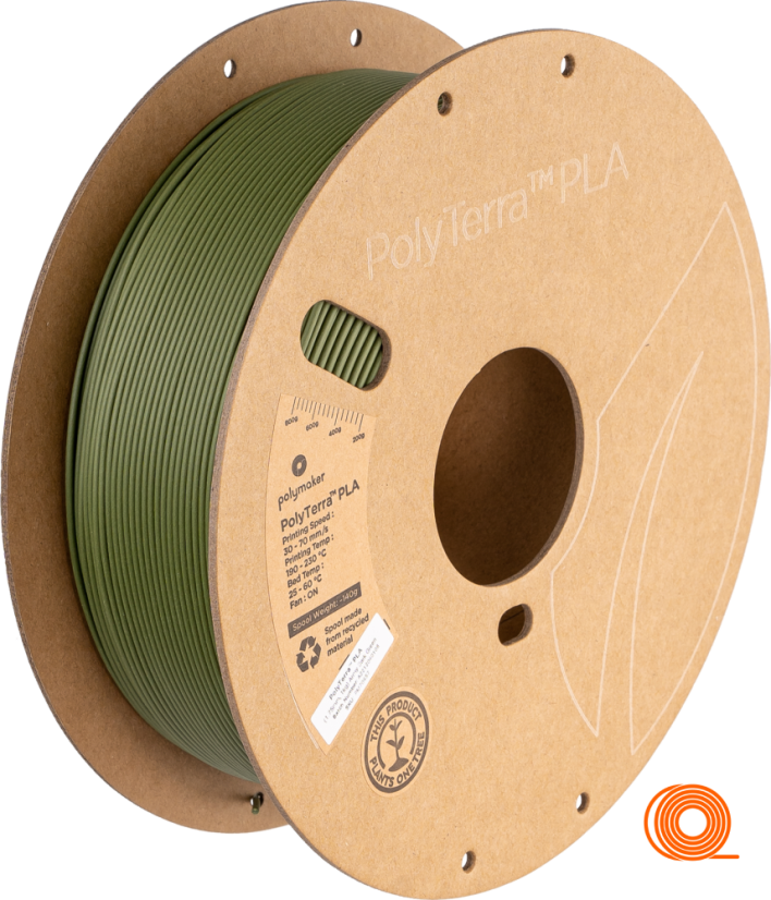 Filament Polymaker PolyTerra PLA Armádní Tmavě Zelená
