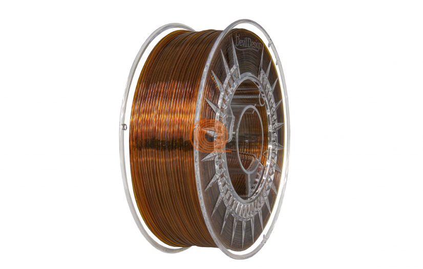 Filament DevilDesign PETG Jantarová Transparentní [1,75mm, 1kg]