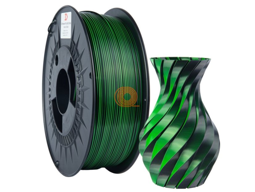 Filament 3DPower SILK Dual Color Zelená&Čierna [1,75mm, 1kg]