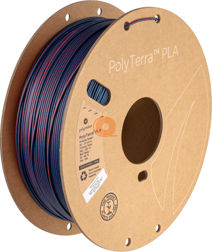 Filament Polymaker PolyTerra PLA Dual Mixed Berries (Red-Dark Blue) [1,75mm, 1kg]