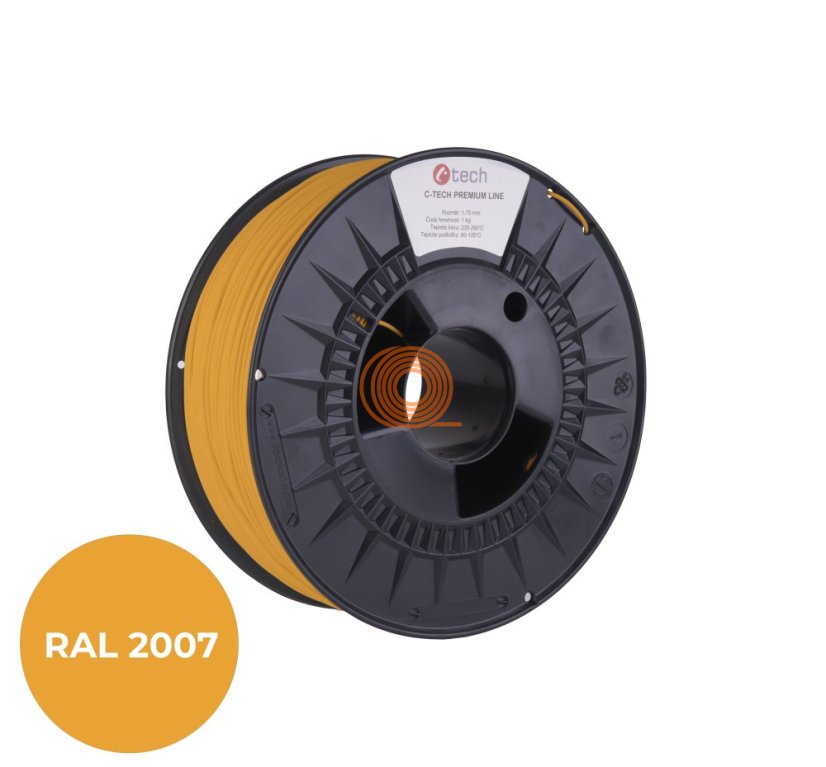 Filament C-TECH Premium Line PLA Luminescent Bright Orange [1,75mm, 1kg]