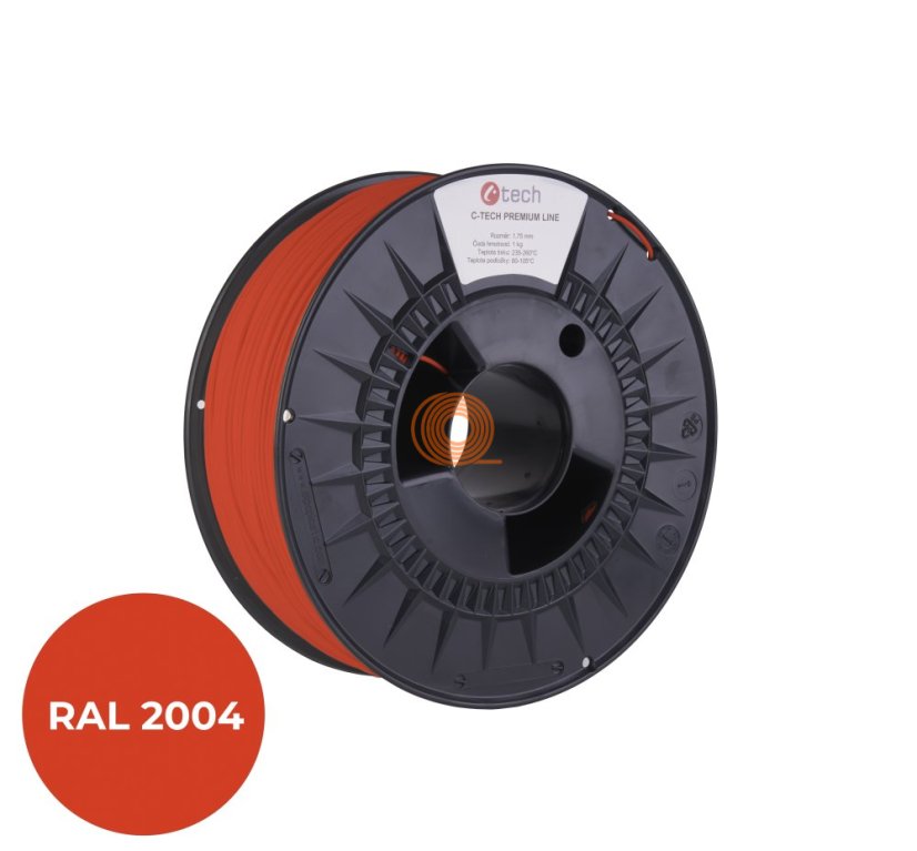 Filament C-TECH Premium Line PETG Pure Orange [1,75mm, 1kg]