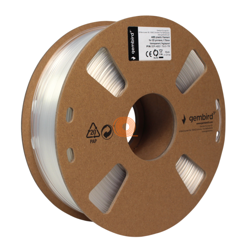 Filament Gembird ABS Przezroczysty [1,75mm, 1kg]