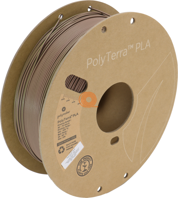 Filament Polymaker PolyTerra PLA Dualní Kamuflážová (Tmavě Zelená-Hnědá) [1,75mm, 1kg]