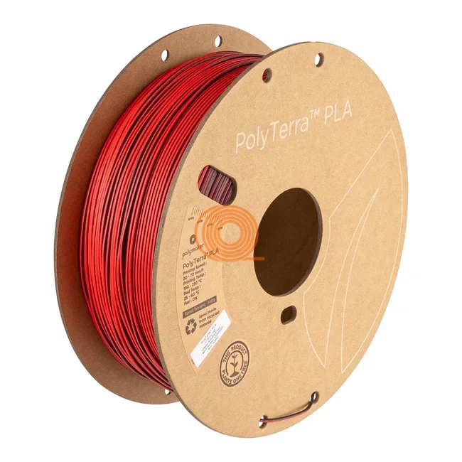 Filament Polymaker PolyTerra PLA Dualní Stínová (Červená-Černá) [1,75mm, 1kg]