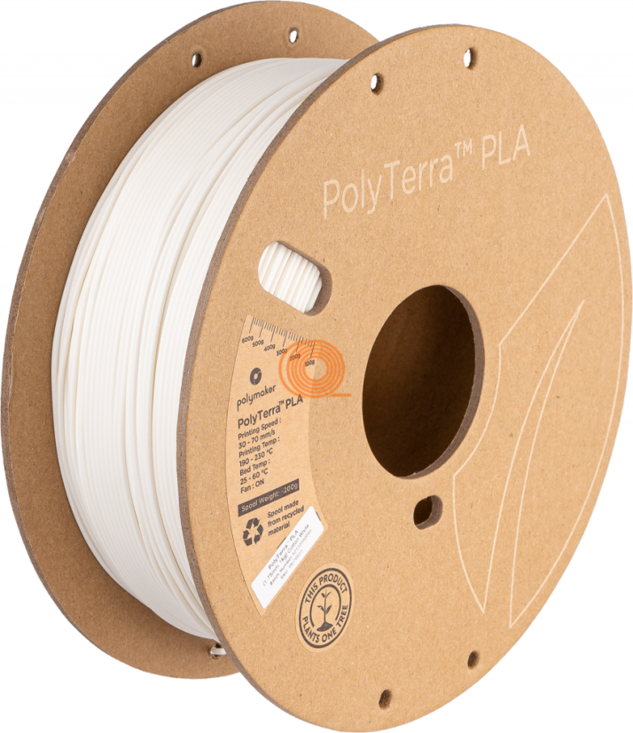 Filament Polymaker PolyTerra PLA Bavlna Biela [1,75mm, 1kg]