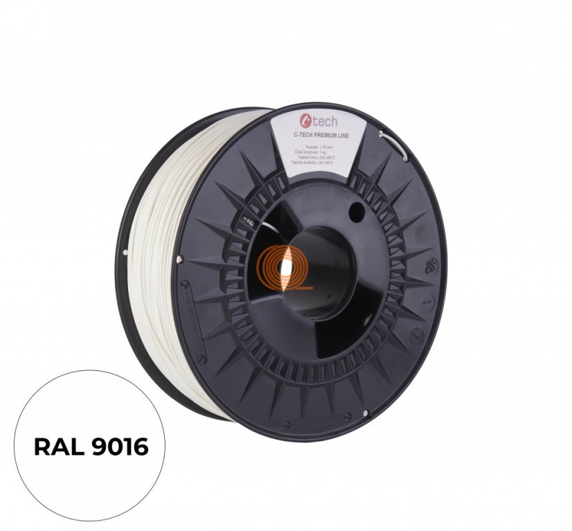 Filament C-TECH Premium Line PETG Transport White [1,75mm, 1kg]