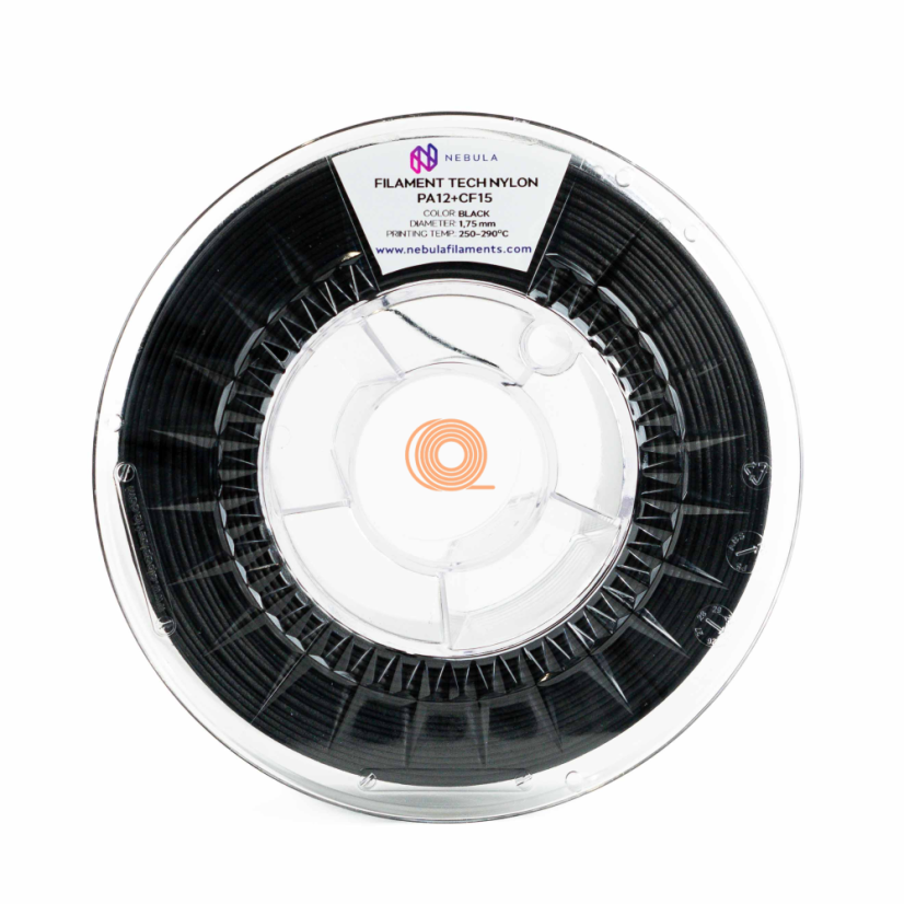 Filament Nebula NYLON PA12 + CF 15 Czarny [1,75mm, 800g]