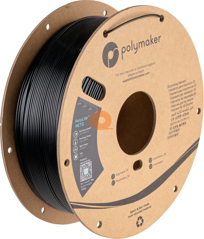Filament Polymaker PolyLite PETG Černá [1,75mm, 1kg]
