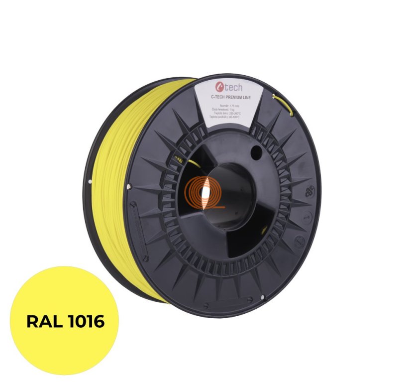 Filament C-TECH Premium Line PLA Sírová Žltá [1,75mm, 1kg]