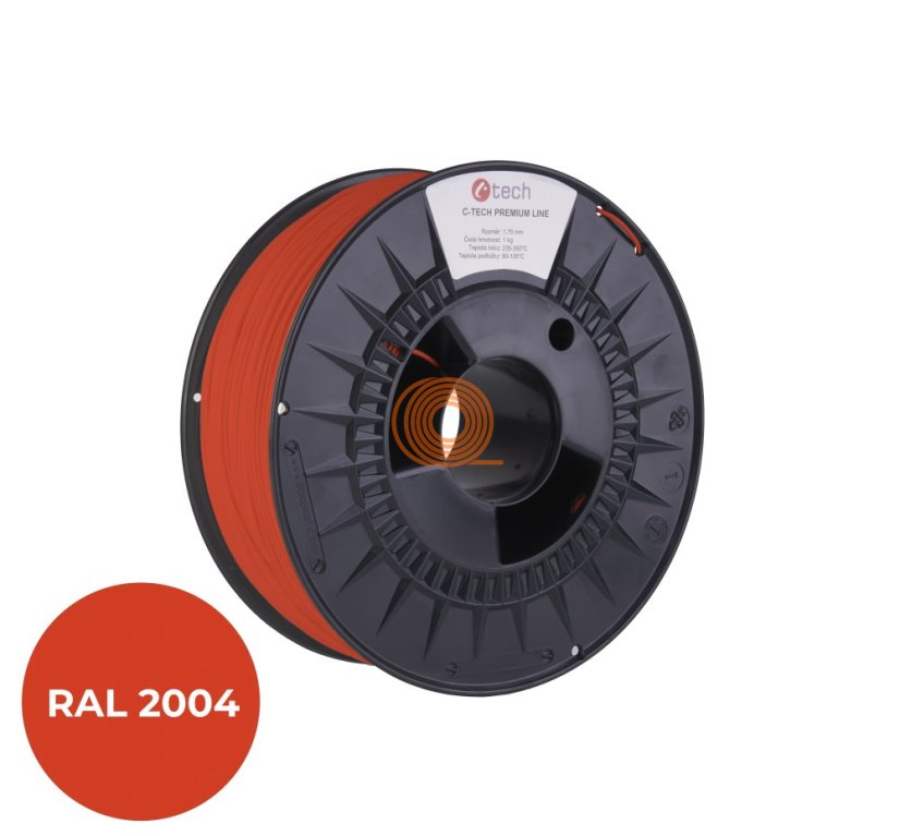Filament C-TECH Premium Line PETG Pure Orange [1,75mm, 1kg]