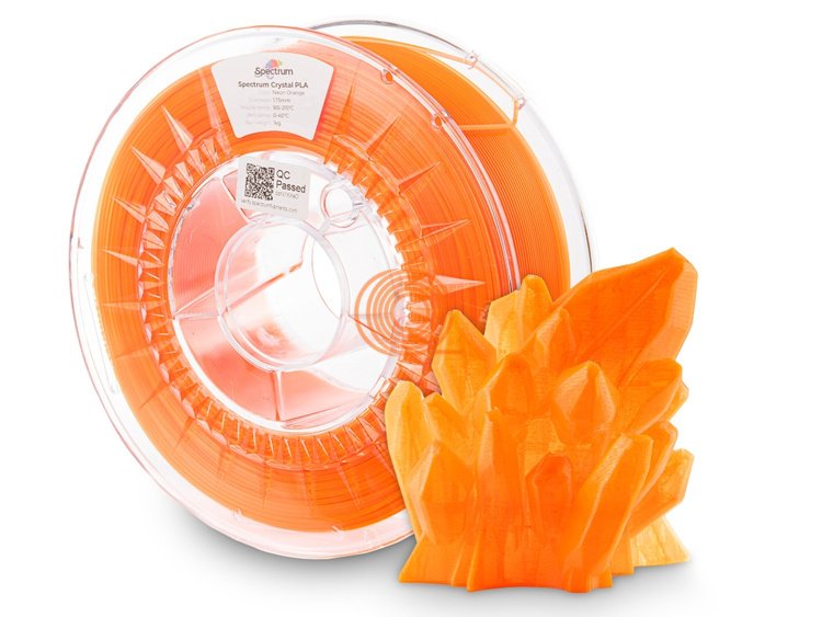 Filament Spectrum PLA Premium Crystal Neon Orange [1,75mm, 1kg]