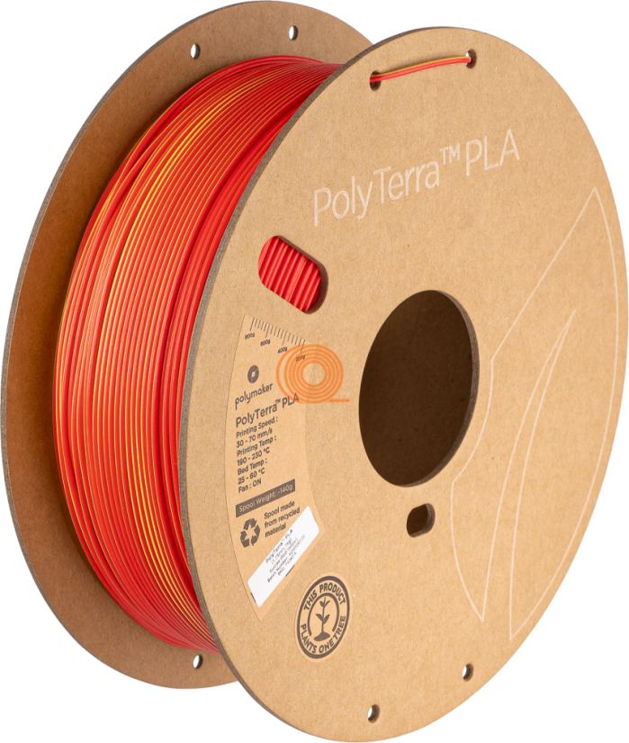 Filament Polymaker PolyTerra PLA Dvojitý Východ Slnka (Červeno-Žltý) [1,75mm, 1kg]
