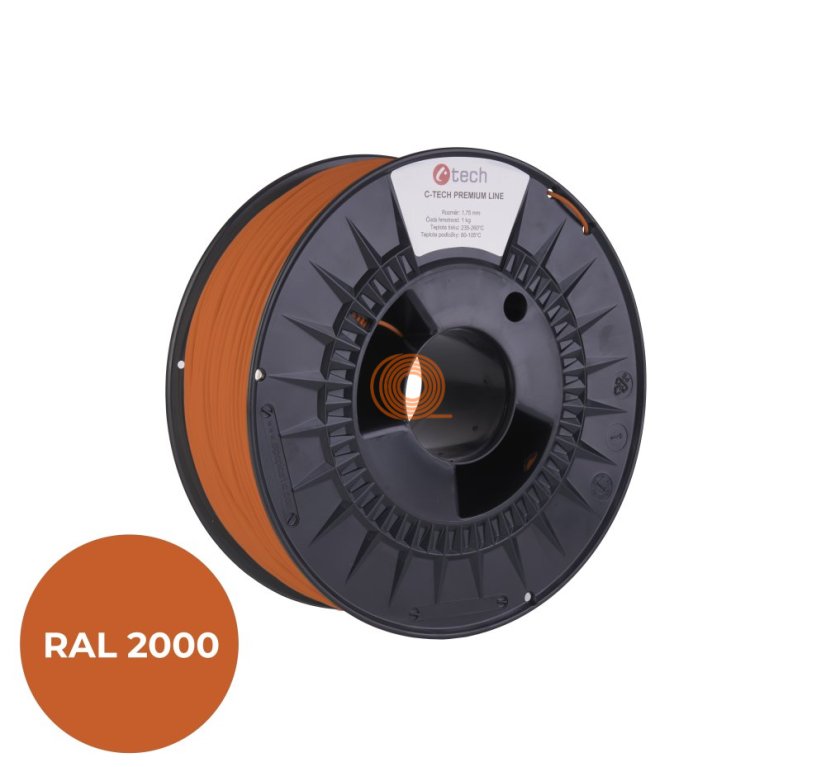 Filament C-TECH Premium Line PETG Žluto Oranžová [1,75mm, 1kg]