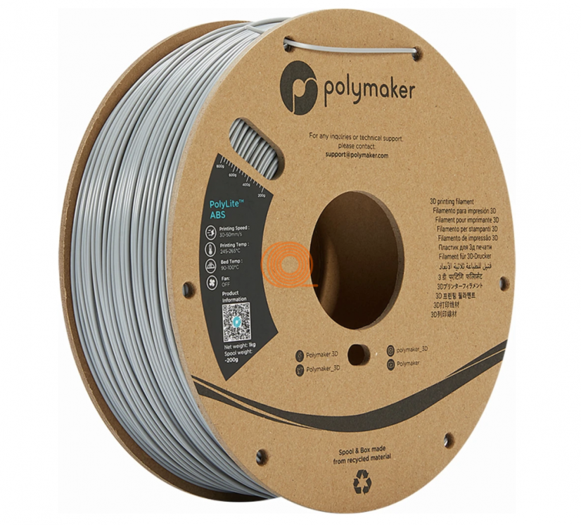 Filament Polymaker PolyLite ABS Grey [1,75mm, 1kg]