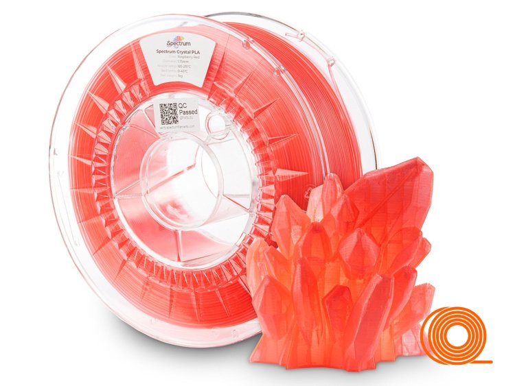 Filament Spectrum PLA Premium Crystal Malinově Červená