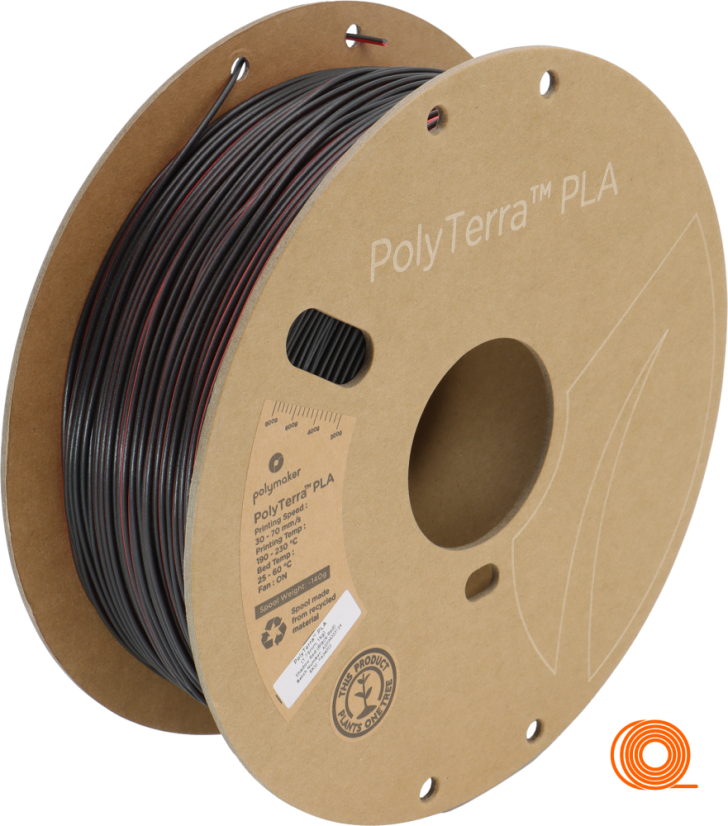 Filament Polymaker PolyTerra PLA Dualní Stínová (Červená-Černá) [1,75mm, 1kg]