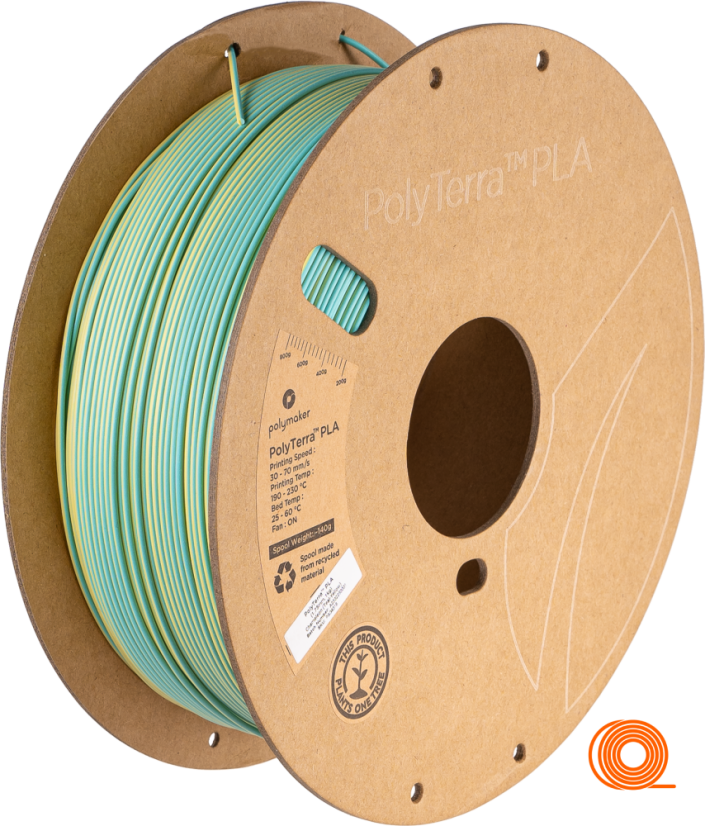Filament Polymaker PolyTerra PLA Dualní Chameleonová (Tyrkysová-Žlutá)