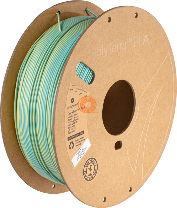 Filament Polymaker PolyTerra PLA Dualní Chameleonová (Tyrkysová-Žlutá) [1,75mm, 1kg]