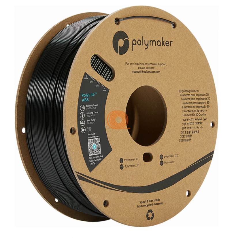 Filament Polymaker PolyLite ABS Černá [1,75mm, 1kg]