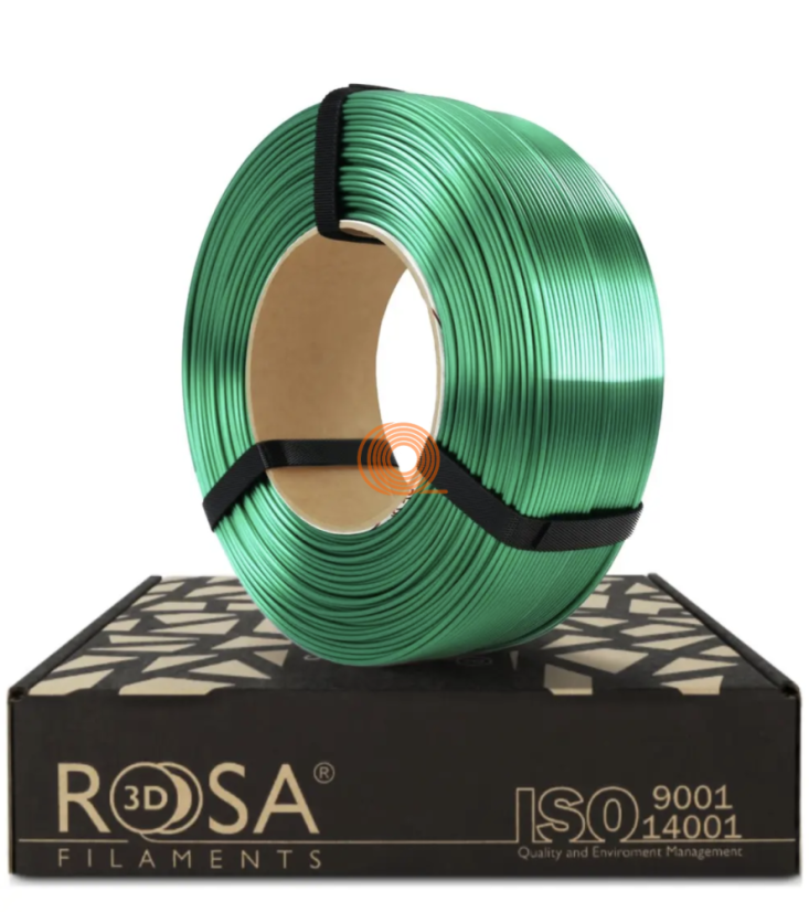 Filament ROSA3D SILK Szmaragdowa zieleń Refill [1,75mm, 1kg]