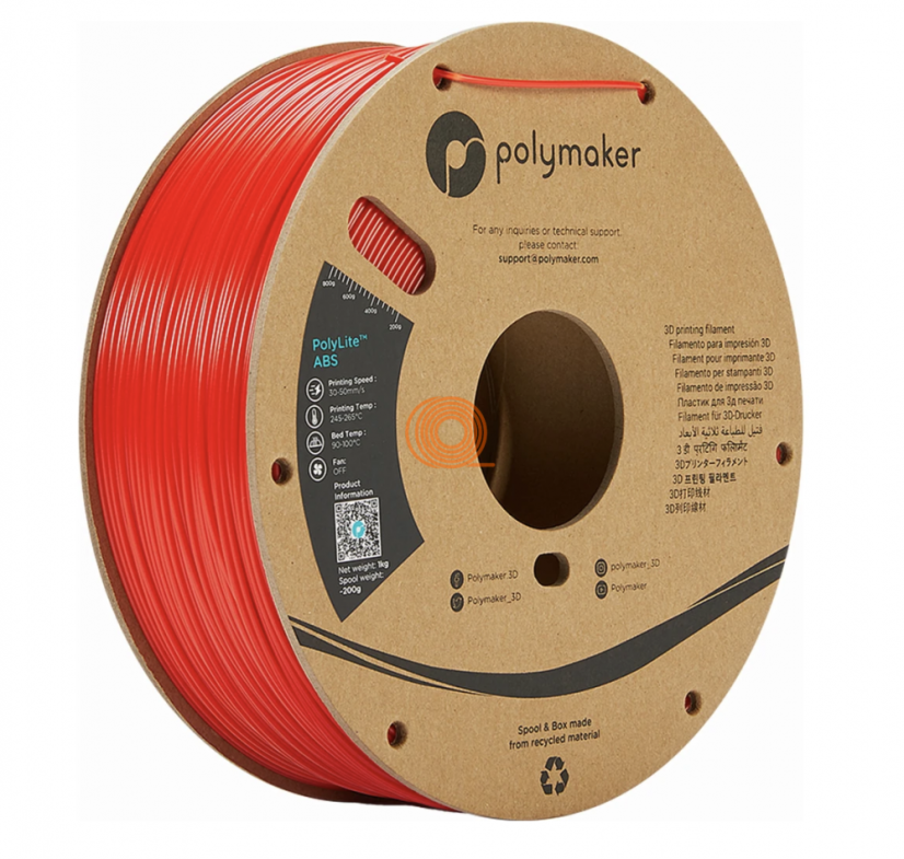 Filament Polymaker PolyLite ABS Red [1,75mm, 1kg]