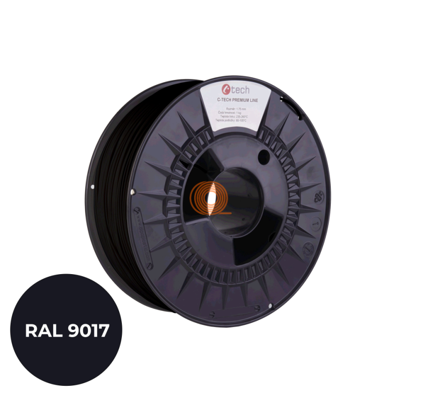 Filament C-TECH Premium Line FLEX Traffic Black [1,75mm, 1kg]