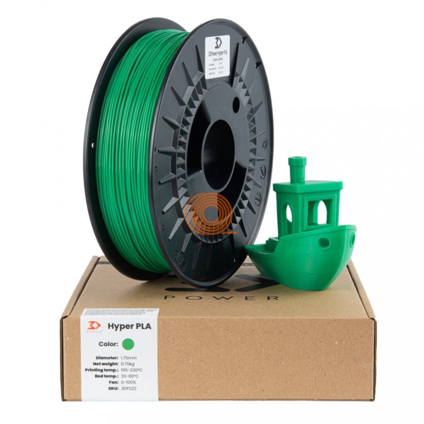 Filament 3DPower HYPER PLA Grass Green [1,75mm, 0.75kg]