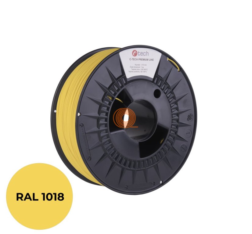 Filament C-TECH Premium Line PETG Žltý Zinok [1,75mm, 1kg]
