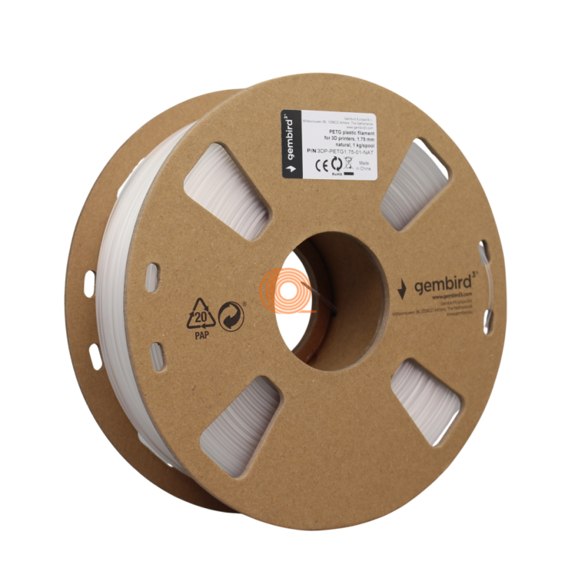 Filament Gembird PETG Přírodní [1,75mm, 1kg]