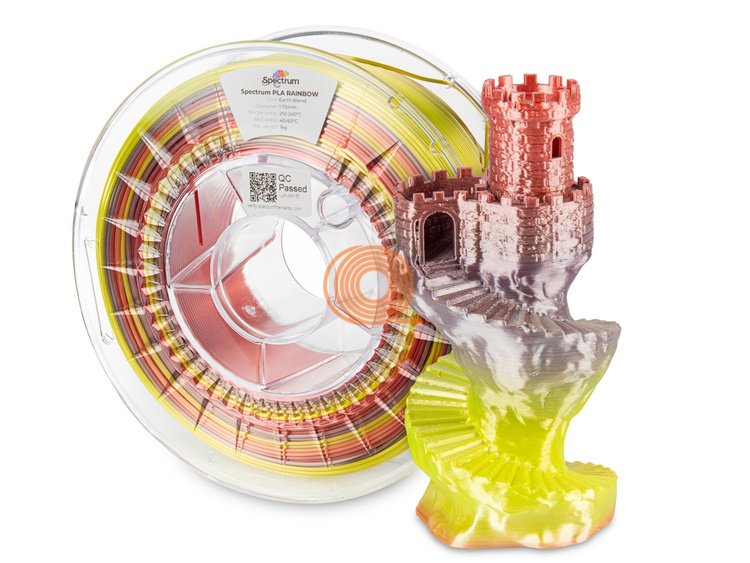 Filament Spectrum SILK RAINBOW Směs Země [1,75mm, 1kg]