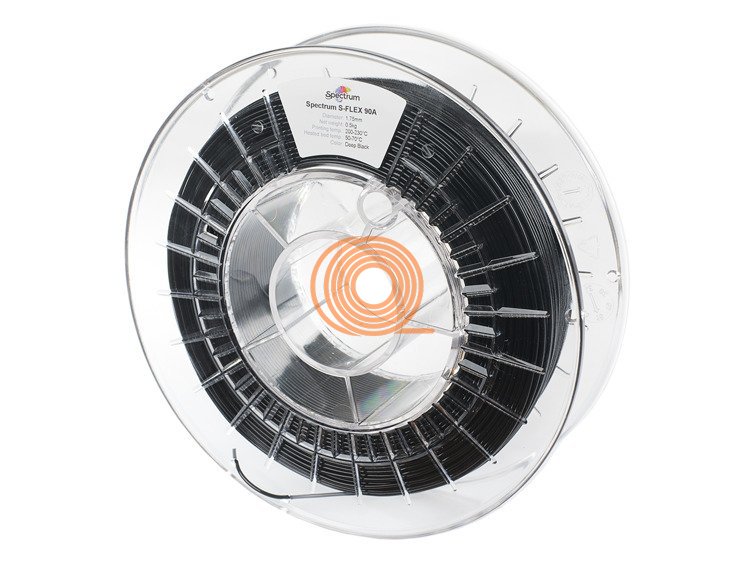 Filament Spectrum S-Flex TPU-90A Tmavě Černá [1,75mm, 0.5kg]