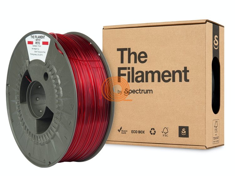 Filament TheFilament PETG Przezroczysty Czerwony [1,75mm, 1kg]