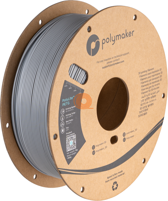 Filament Polymaker PolyLite PETG Grey [1,75mm, 1kg]