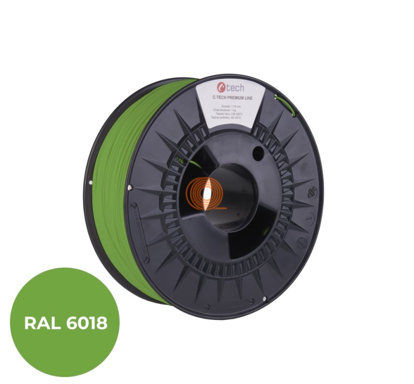 Filament C-TECH Premium Line PETG Zeleno Žlutá [1,75mm, 1kg]