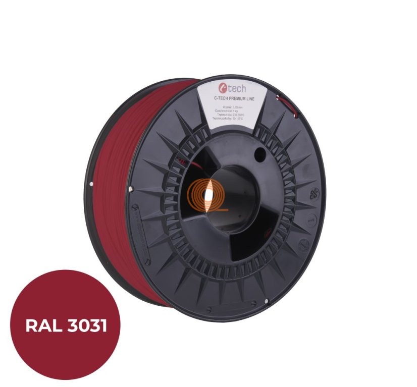 Filament C-TECH Premium Line PLA Orientální Červená [1,75mm, 1kg]