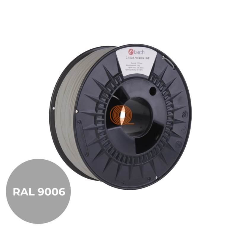 Filament C-TECH Premium Line PETG White Aluminium [1,75mm, 1kg]