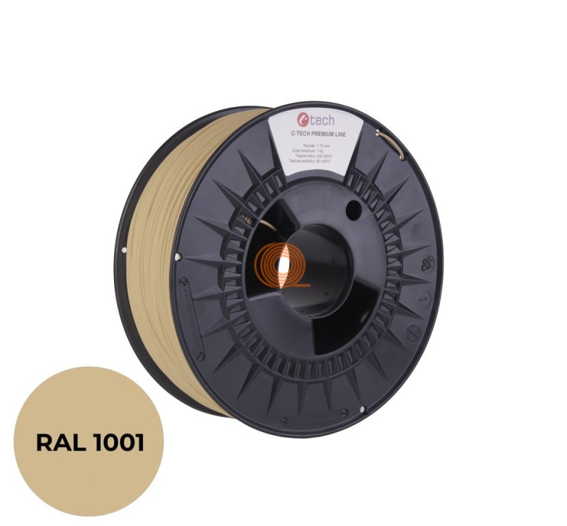 Filament C-TECH Premium Line PETG Beżowy [1,75mm, 1kg]