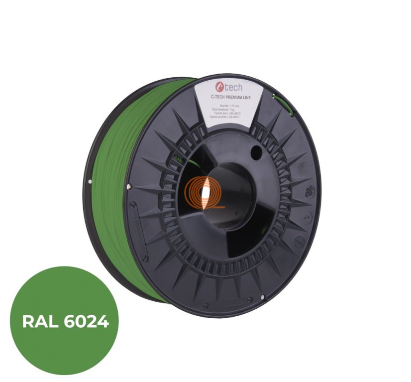 Filament C-TECH Premium Line PETG Traffic Green [1,75mm, 1kg]